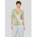 Rabe - 56-122371 T-shirt licht blauw kaki palmprint.